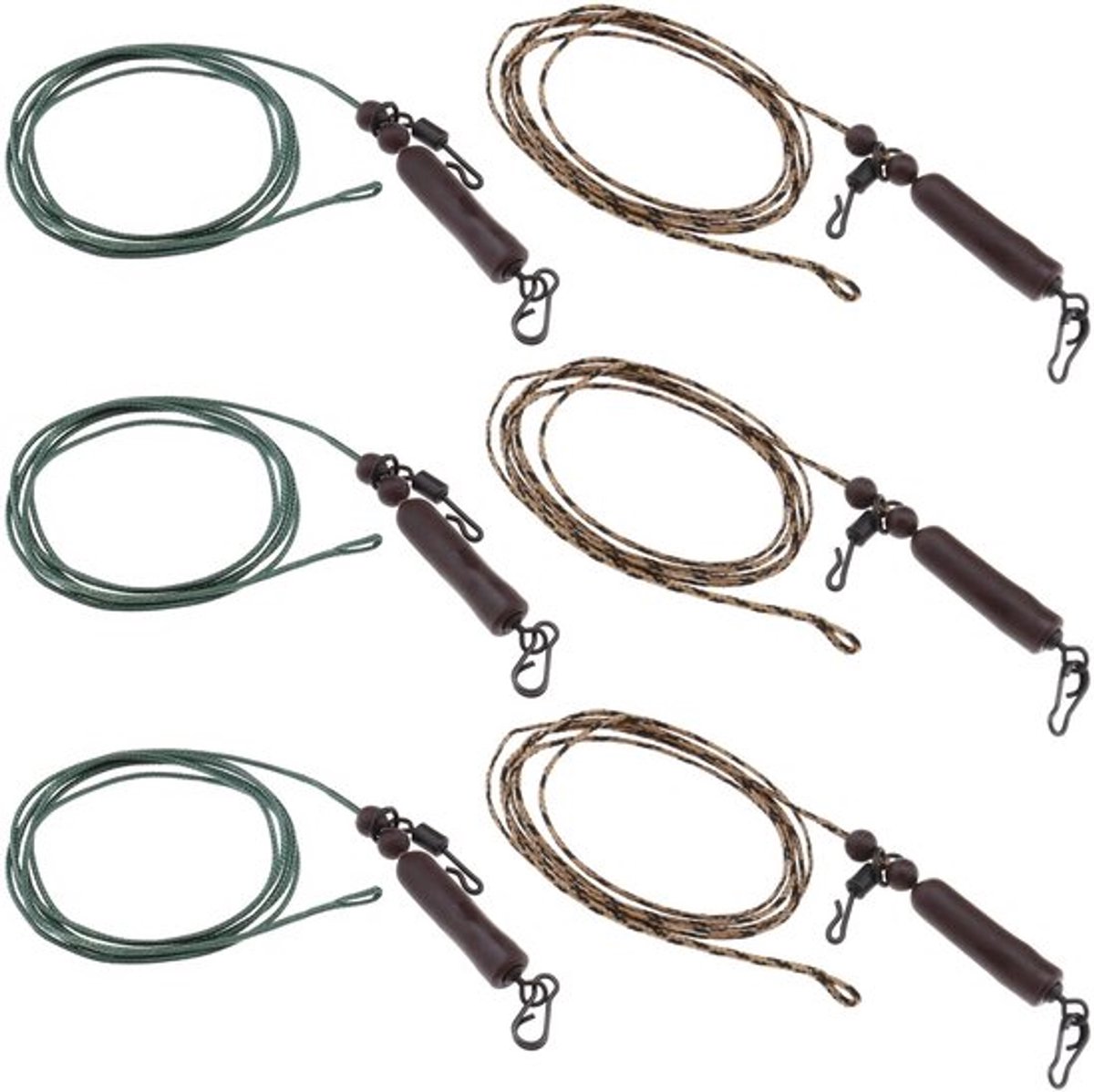 6PCS Vooraf Gemonteerde Rig Tube Helicopter Chod Haar Rigs Anti Verstrikking Vissersbenodigdheden Links Buiten Vissen Benodigdheden Karper Vissen Accessoires voor Zoetwater Zoutwater, Multicolor, 80cm