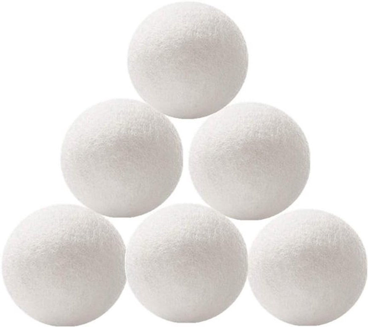 6 Stuks Wol Droogballetjes - XL Kwaliteits Herbruikbare Droogballen - Alternatief voor Kledingconditioneer