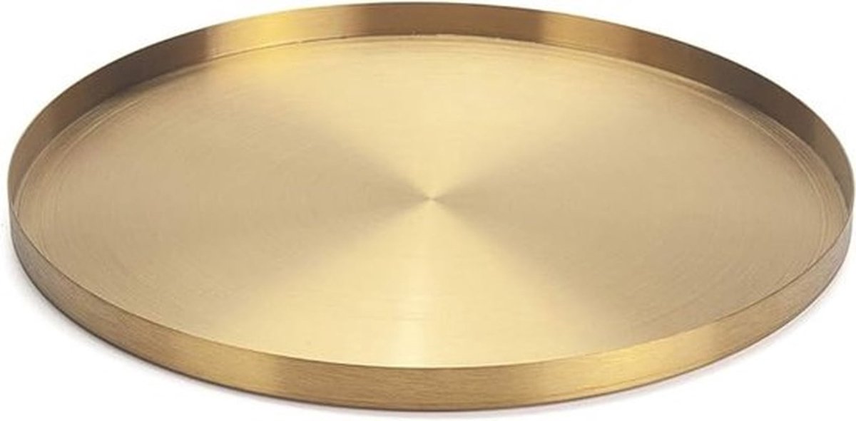 Dienblad - Keukenblad - Serveerplank - Rond - Metaal - Goud