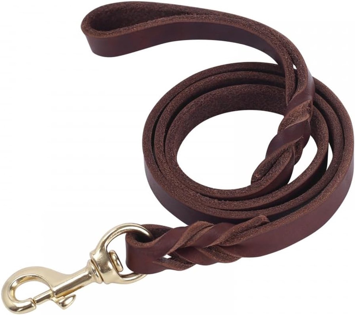 SnelShoppen - Hondenriem van Leer 1,2 m - 2,6 m - Vetlederen Loopriem voor Honden - Robuuste Sluiting voor Grote, Middelgrote en Kleine Honden - 1,2/1