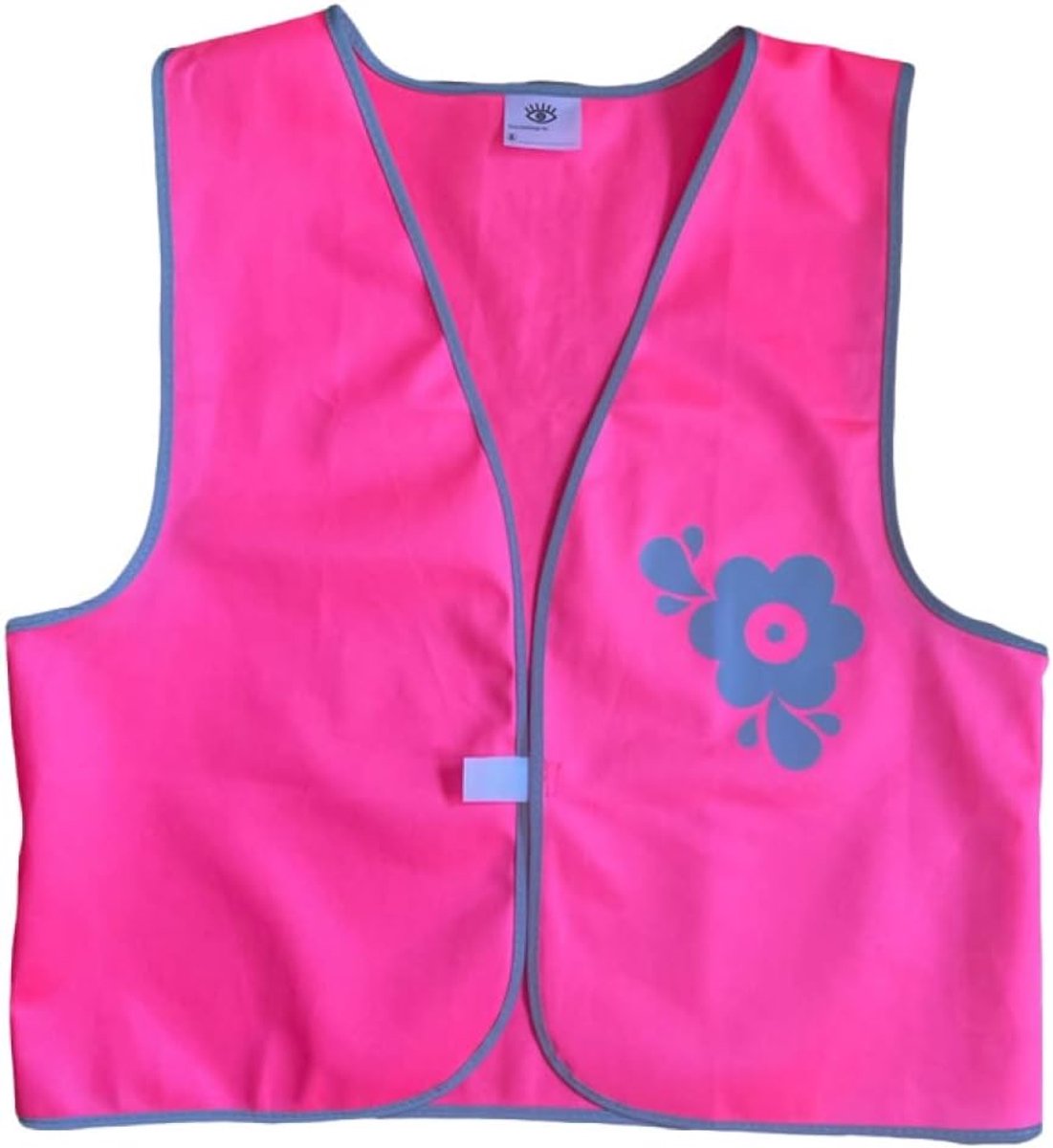 SnelShoppen - Veiligheidsvest Kids Paisley Neon Roze Zilver Reflecterend 110/116 cm - Comfortabel Klittenbandsluiting - Ideaal voor Fietsen, Wandelen,