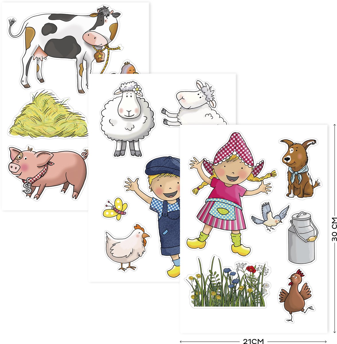 Fien & Teun - Muursticker A4 set