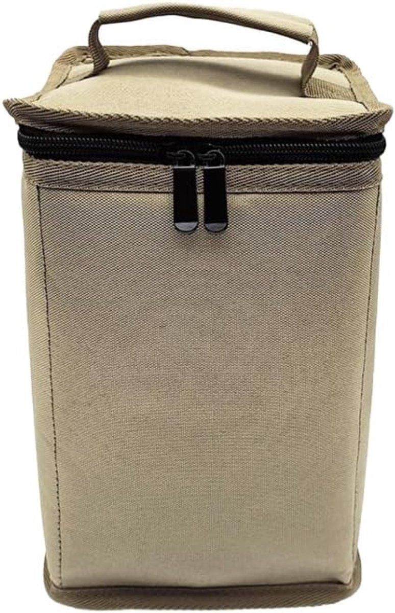 VHV - Opbergtas - Gasfles opbergtas - Beschermhoes voor butaan gaspatroon - Met handvat - Draagbare gasfleshoes - Voor kamperen, buiten koken en barbecue -24*16*16cm - Khaki