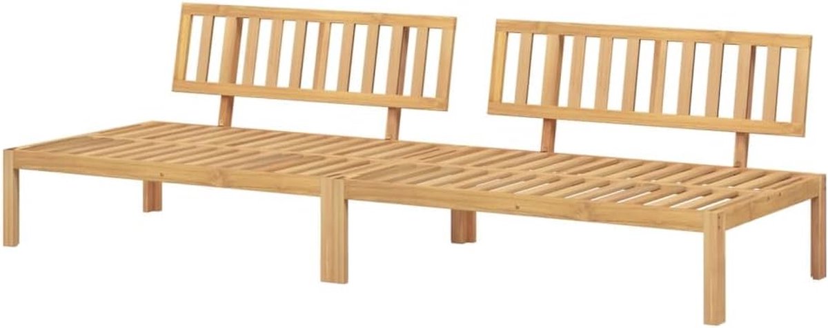 Tuinmiddenbanken 2 stuks - Palletbanken buiten - Gezellig samenzijn - Massief acaciahout - 120x92x69 cm - Bruin
