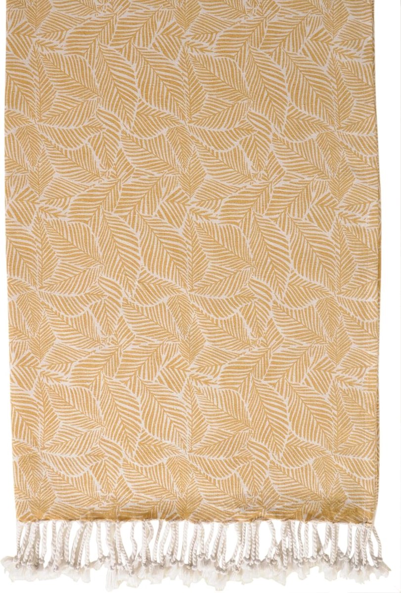Strandlaken Fouta - Badstof Handdoek - Zonnebaden Relaxen - Sneldrogend Katoenmix - 90 x 180 cm - Geel
