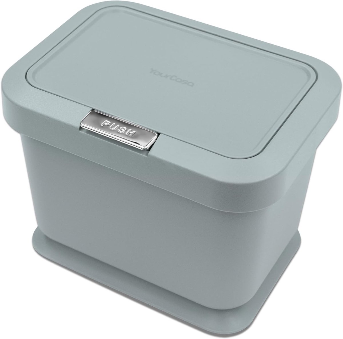 SnelShoppen - Compost Bin 5L - Keuken Afvalbak - Push Button Deksel - Geurvrij - Binnen Recycling Composter - Antislip Ondergrond - Mint Groen