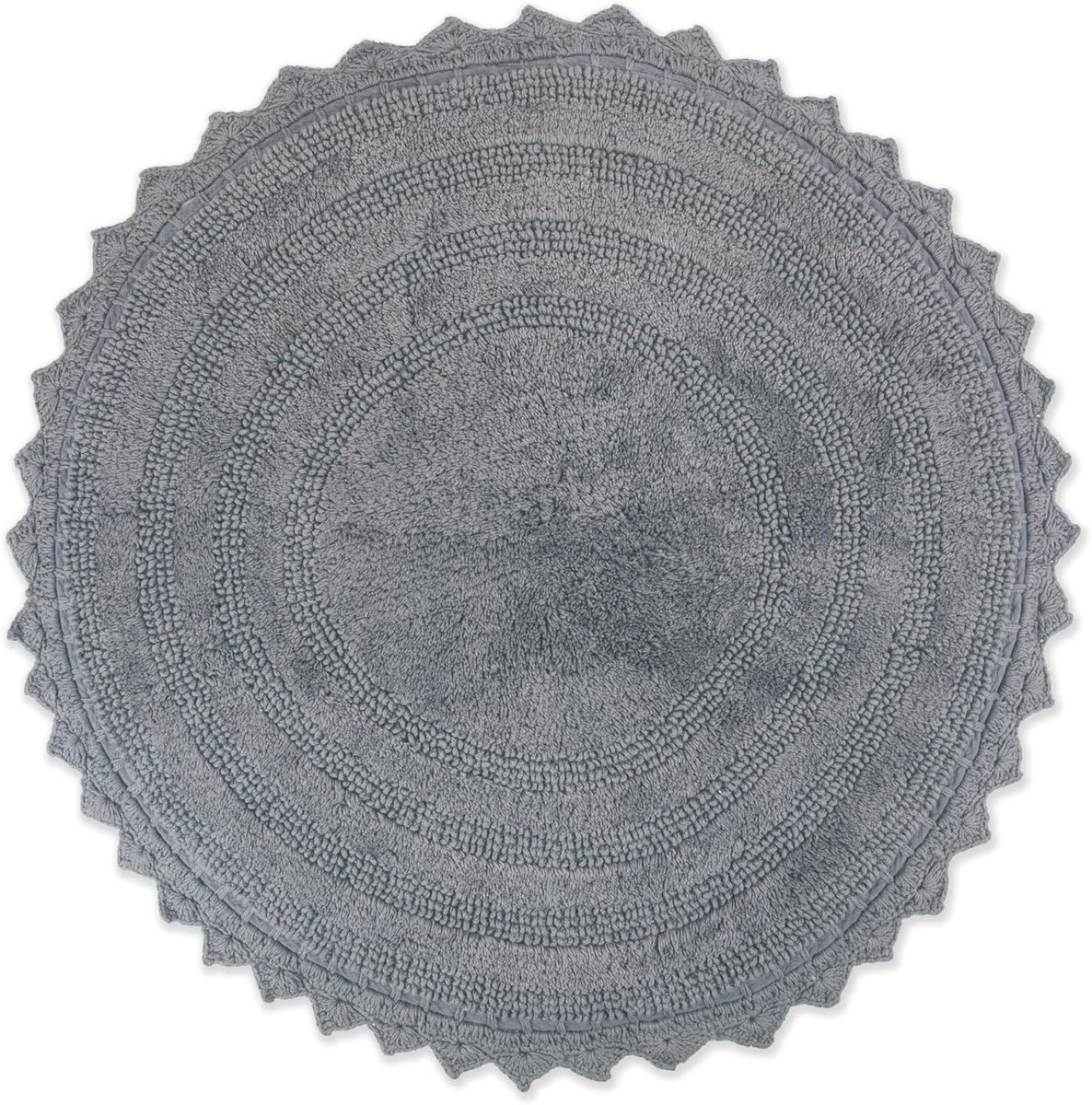 SnelShoppen - Rond Reversibel Badmat 70 cm Grijs - 100% Katoen, Stijlvol en Comfortabel voor Badkamer, Douche, Toilet en Wastafel