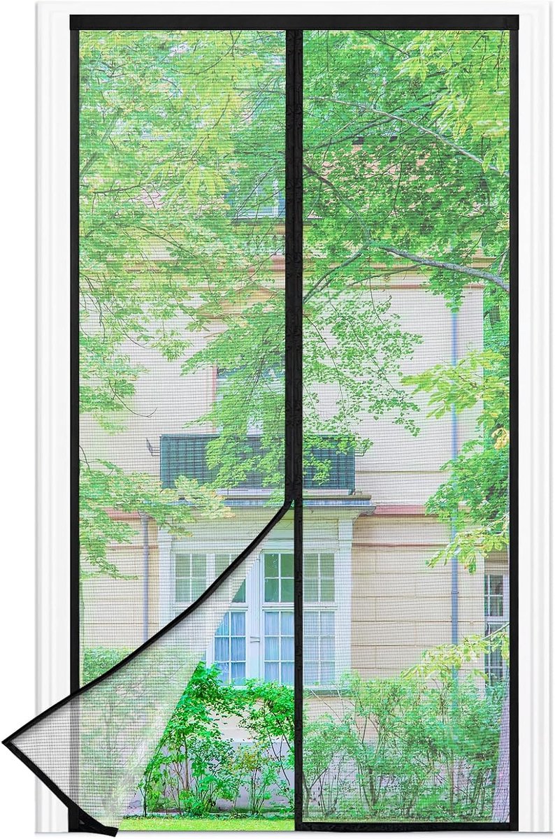 SnelShoppen - Vliegenraam Balkon Deur Magnetisch 80 x 220 cm - Dikke Magnetische Vliegenhor Zonder Boren - Insectenbescherming voor Balkon Deuren - Id
