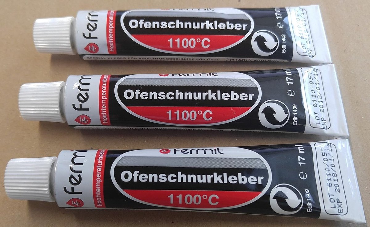 SnelShoppen - Sealing Line Lijm 1100°C - Hoge Temperatuur Lijm voor Kachels - 3 Tubes van 18 ml - Hittebestendig en Geschikt voor Binnen en Buiten Geb