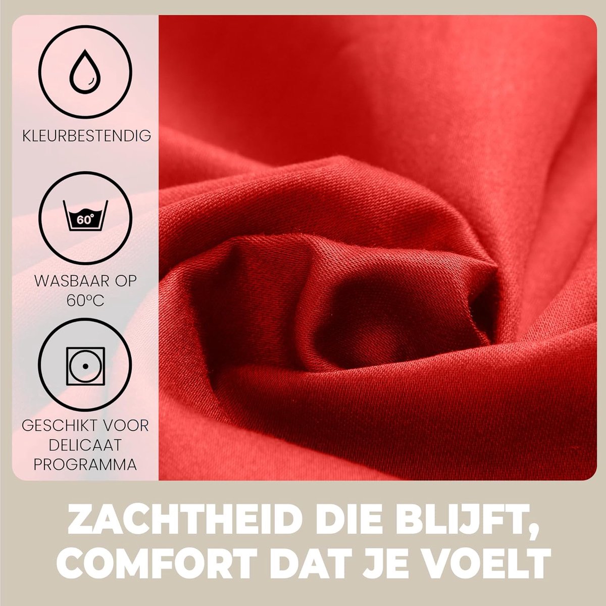 SnelShoppen - Fitted Sheet 140 x 200 cm Rood, 100% Katoen Jersey, Ademend, Hypoallergeen, Geschikt voor Matras tot 30 cm, Machinewasbaar en Duurzaam