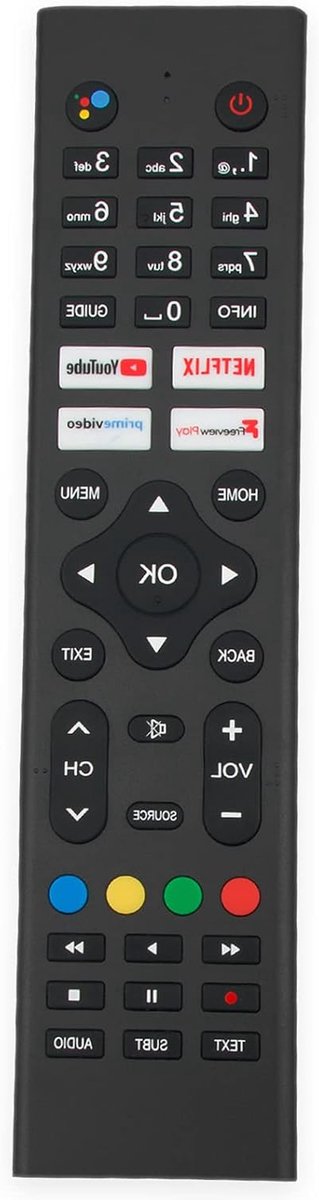 Vervanging Voice Afstandsbediening - Universele Controller - TV Bediening - Ergonomisch Ontwerp - 10 Meter Bereik - Zwart