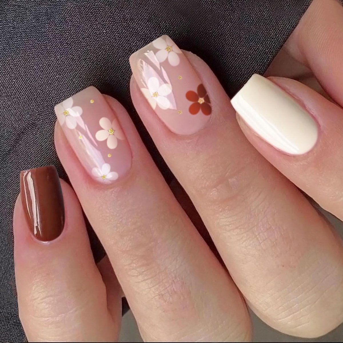 SnelShoppen - Kleurrijke Bloem Nagelfolie UV Gel Nail Art Sticker - Zelfklevende Nagelstickers voor Feest, Bruiloft, en Dagelijks Gebruik - 20 Stuks -