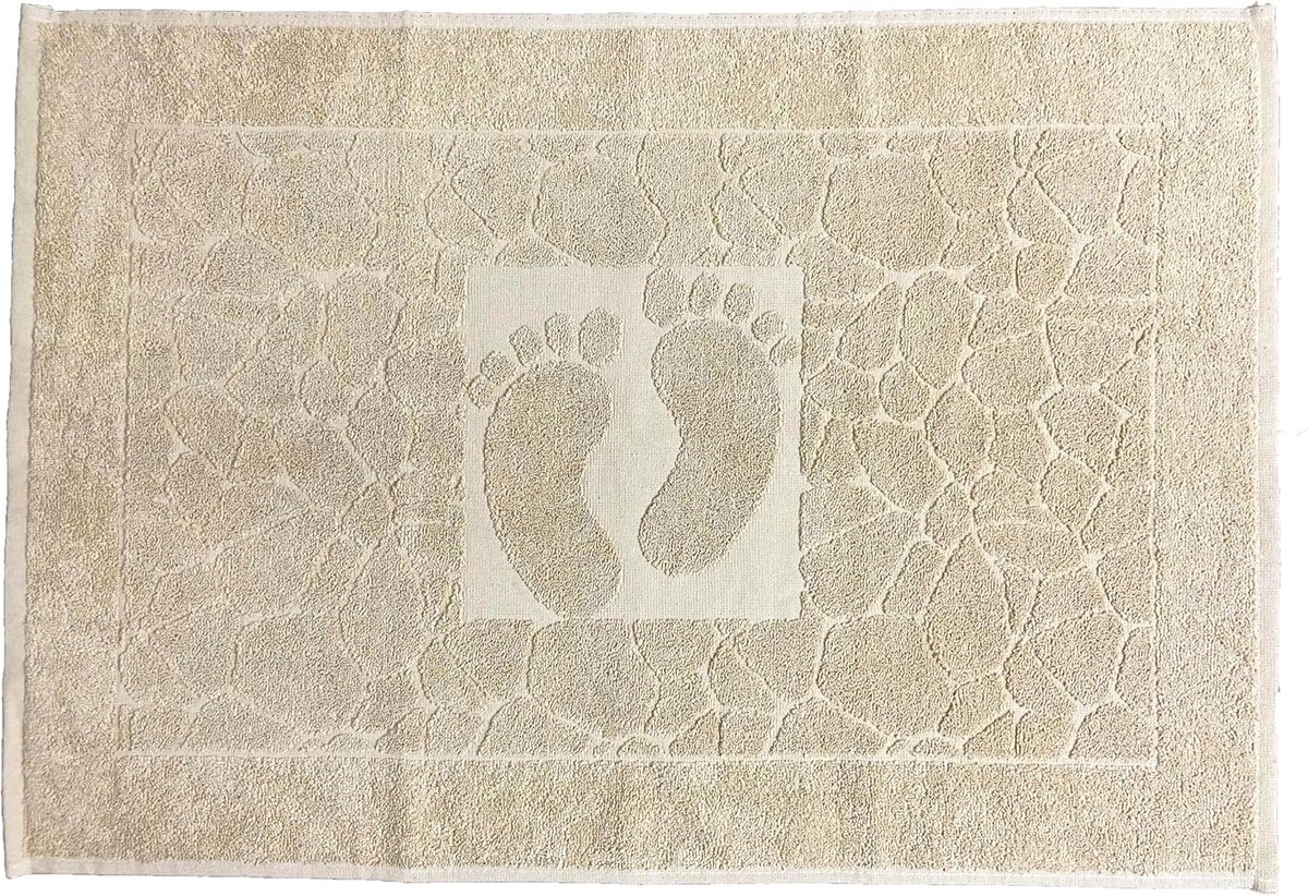 SnelShoppen - Badmatset 2-delig, Wasbare Badstof Douchemat, Absorberend en Sneldrogend, 600 g/m², 100% Katoen, 50 x 70 cm, Zandbeige, Perfect voor Bad