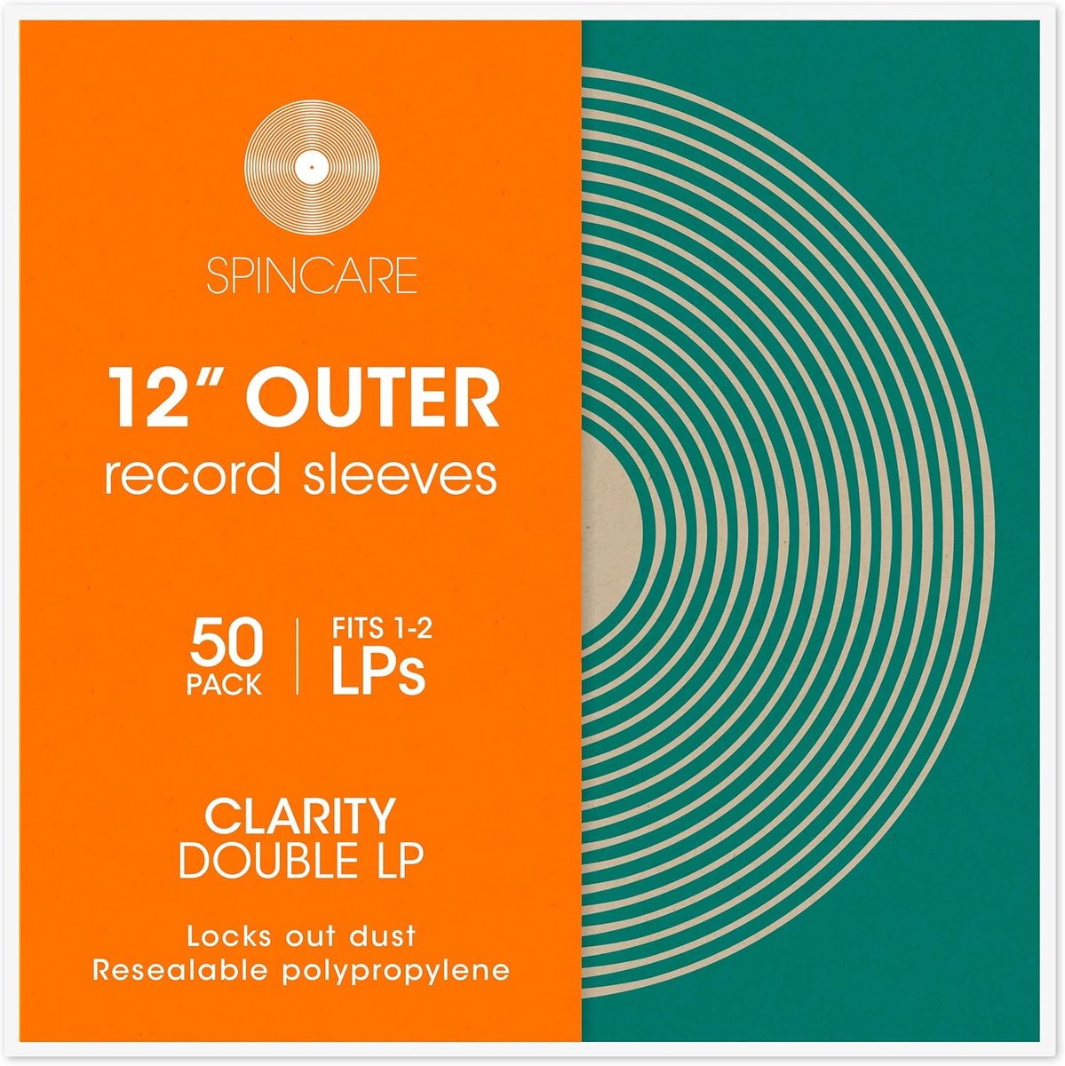 SnelShoppen - 50 x 12 Inch Vinyl Record Covers - Resealable Gatefold LP Beschermhoezen - Superhelder Acid Free BOPP - Geschikt voor 1-2 LPs - Perfect