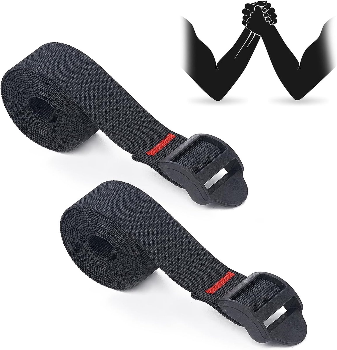 SnelShoppen - 2 stuks ijzeren arm competitiebanden met antislip, trainingsriem met zwarte kunststof gesp, hoogwaardig polypropyleen, ideaal voor krach