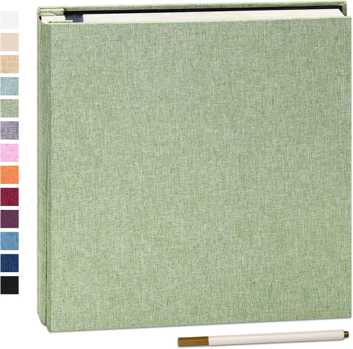 SnelShoppen - Self Adhesive Fotoalbum 33x32cm Linnen Kaft Scrapbook Album voor Foto's Plakken en Schrijven 60 Pagina's Geschikt voor Trouwen Verjaarda