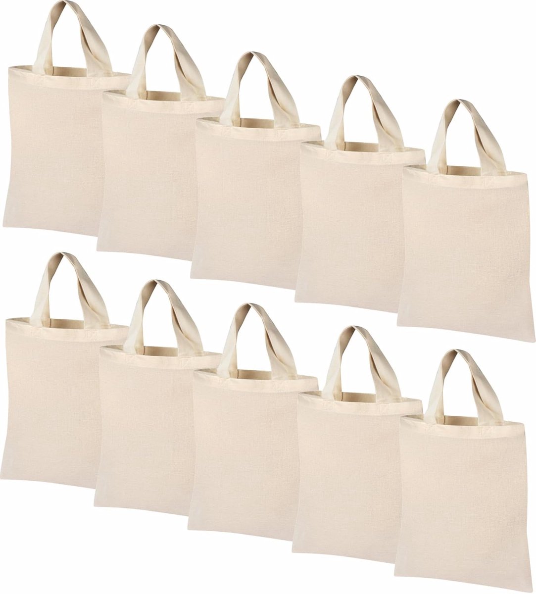 SnelShoppen - Mini Cotton Bag 14x18 cm - Oeko-Tex, Natuurlijk Katoen, Unprinted, Perfect voor Trouwen, Feest, Cadeau, Duurzaam en Makkelijk te Bedrukk