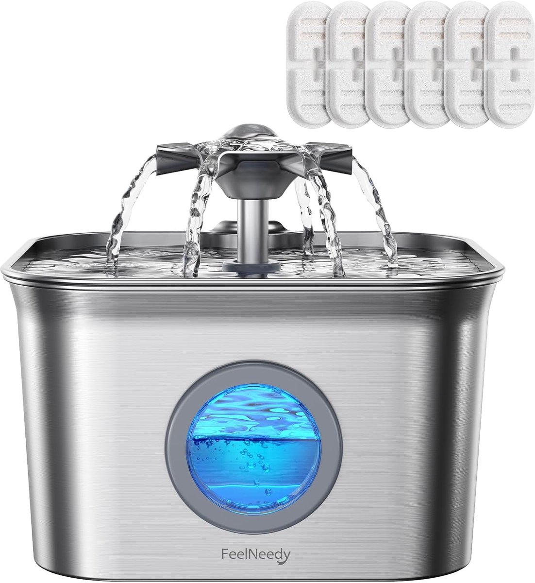 SnelShoppen - RVS Kat Drinkfontein 2.8L - Duurzaam, Hygiënisch, Modern - Hoogwaardige Waterfontein voor Katten - Makkelijk Schoon te Maken - BPA-vrij