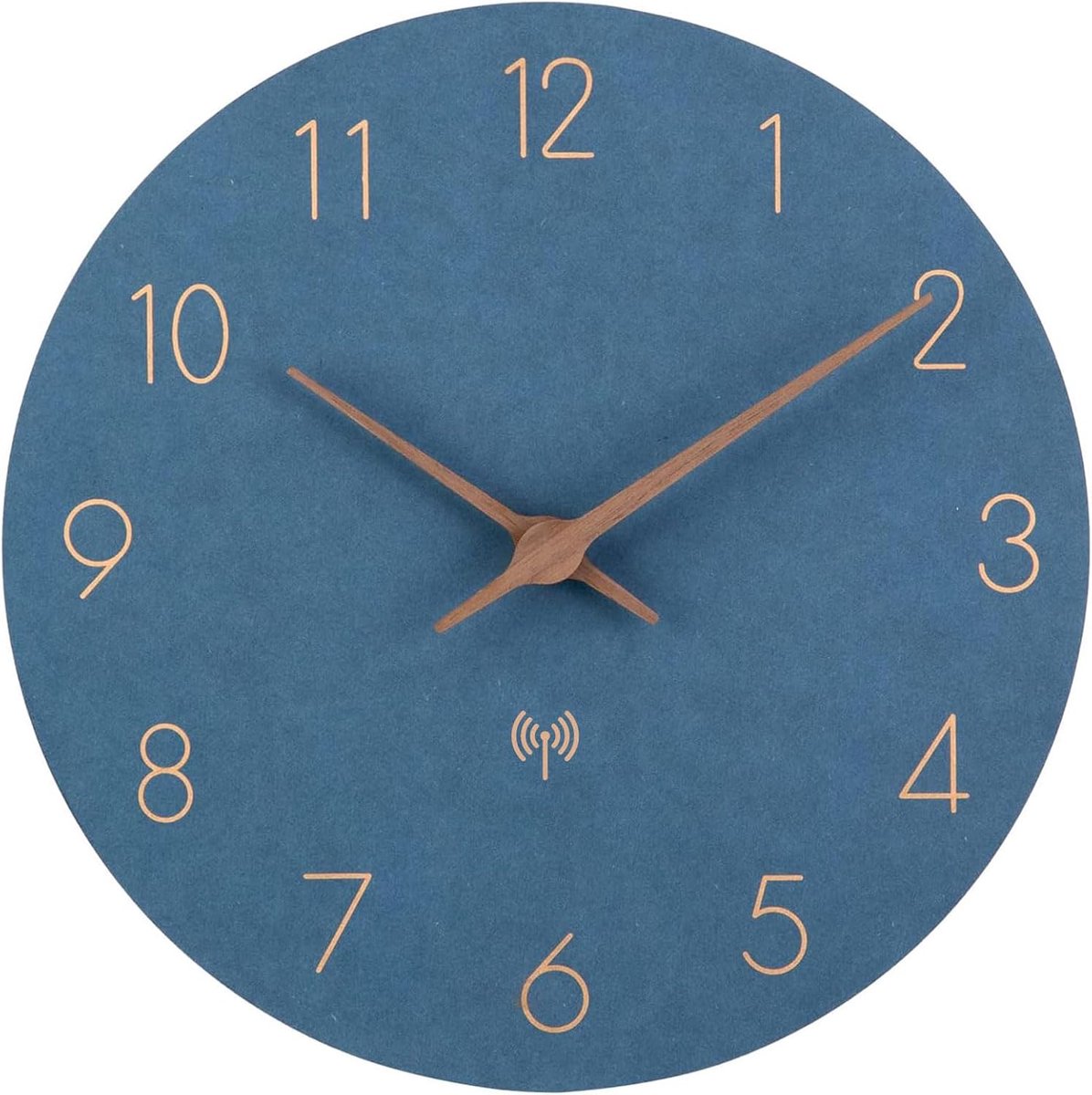 SnelShoppen - Radiogestuurde Wandklok - 30 cm - MDF Hout - Stille Quartz Klok - Groot en Duidelijk - Voor Keuken, Slaapkamer, Kantoor, Modern Design