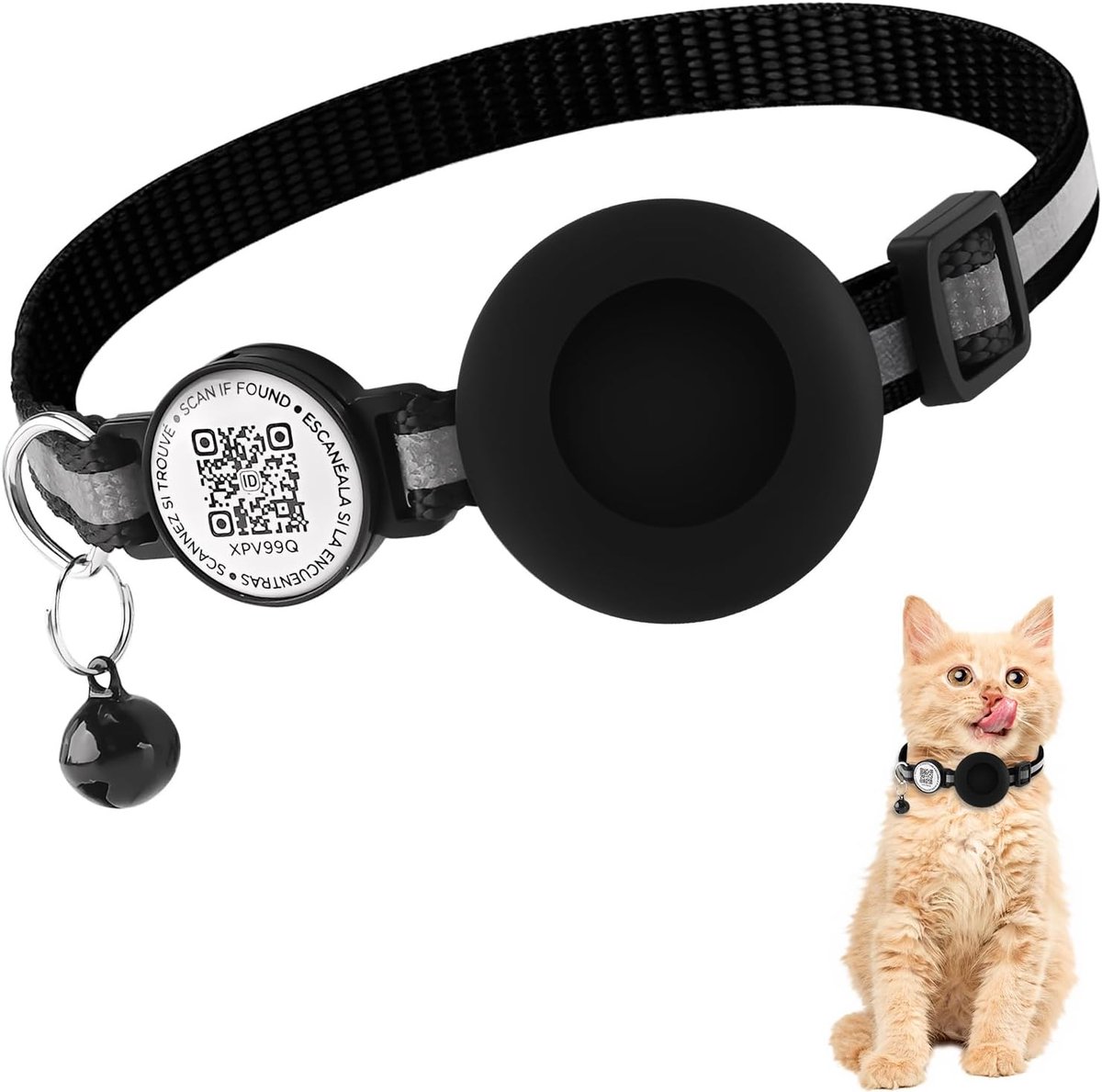 SnelShoppen - Cat Collar met Accessoires, Waterdichte Kattenhalsband, Licht Tracker, Reflecterende Verstelbare Kattenhalsband, Verwijderbare Veilighei