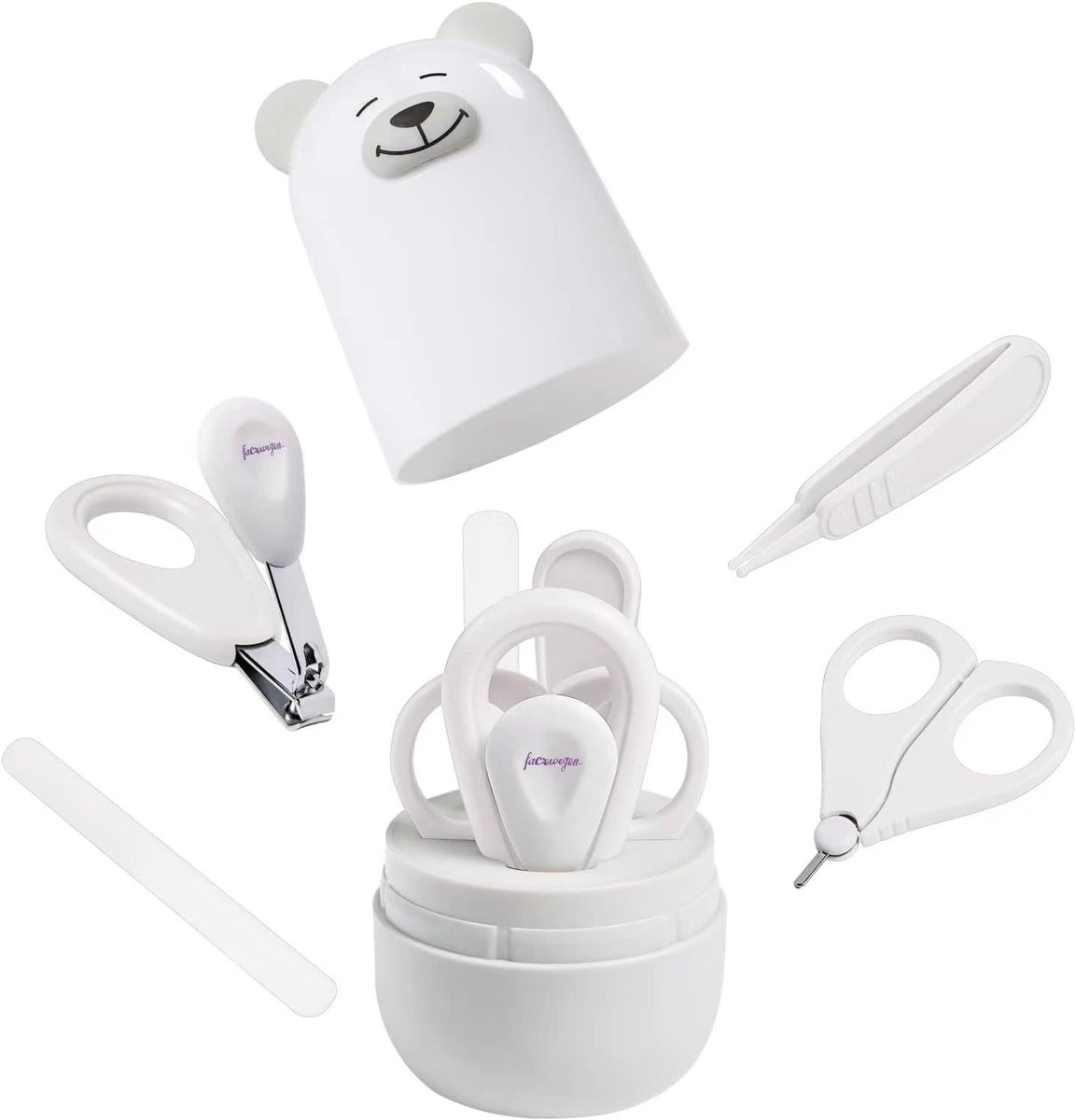 SnelShoppen - Baby Nagelknippers Set voor Nieuwgeborenen, Baby Nagelkit met Schaar, Glasnagelfeile, en Nasenpinzette, Ergonomisch en Veilig voor Thuis
