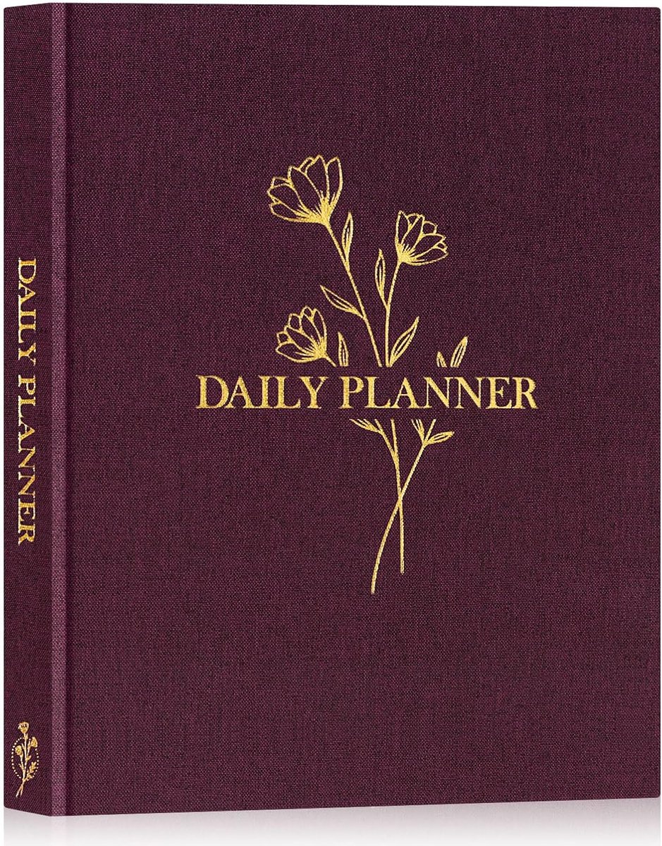 SnelShoppen - Ongedateerde Dagelijkse Planner, Uurschema Notitieboek, 196 Pagina's, To-Do Lijst, Harde Kaft, Afsprakenplanner, Werkplanner, 19 x 23 cm