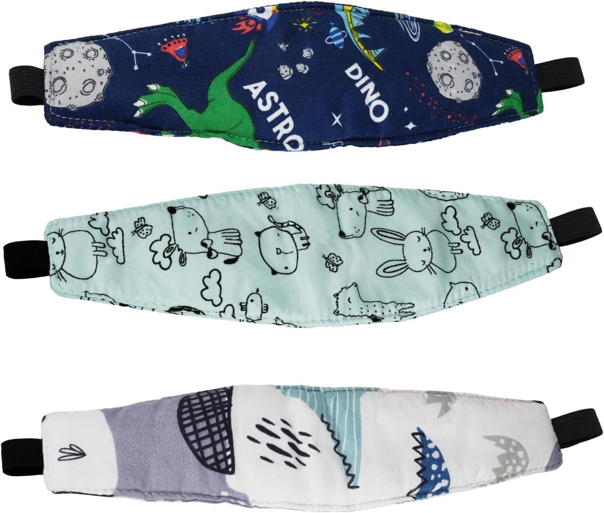 SnelShoppen - Kids Headbands 3 Stuks Verstelbare Kinder Auto Hoofdkussen - Comfortabele Hoofdhanger voor Kinderen - Reis Nekbescherming en Schouderste