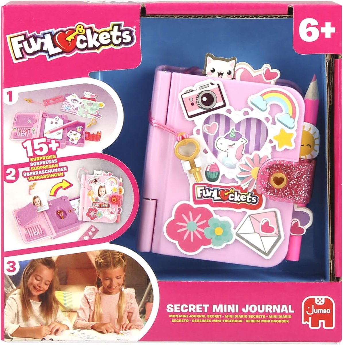 SnelShoppen - Secret Mini Diary voor Meisjes 6 Jaar - Met 15+ Verrassingen, Sleutels, Stickers en Mini Potloden - Creatief Dagboek voor Kinderen