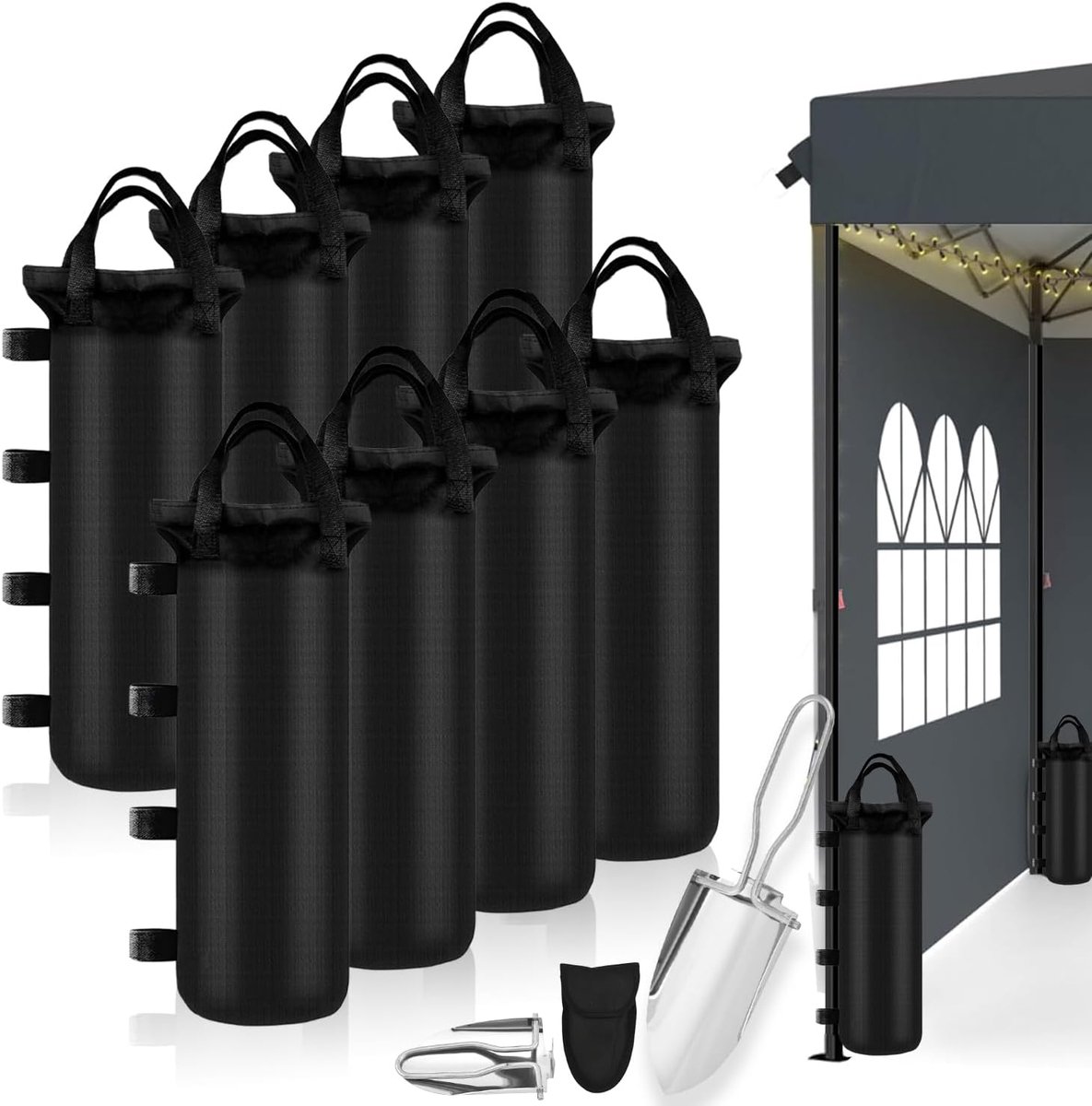 SnelShoppen - 8 Pcs Gazebo Gewichten Zandzakken - 800D Oxford Stof - Stevige Gewichten voor Tuin, Strand, Tent - Tot 10kg per Zandzak