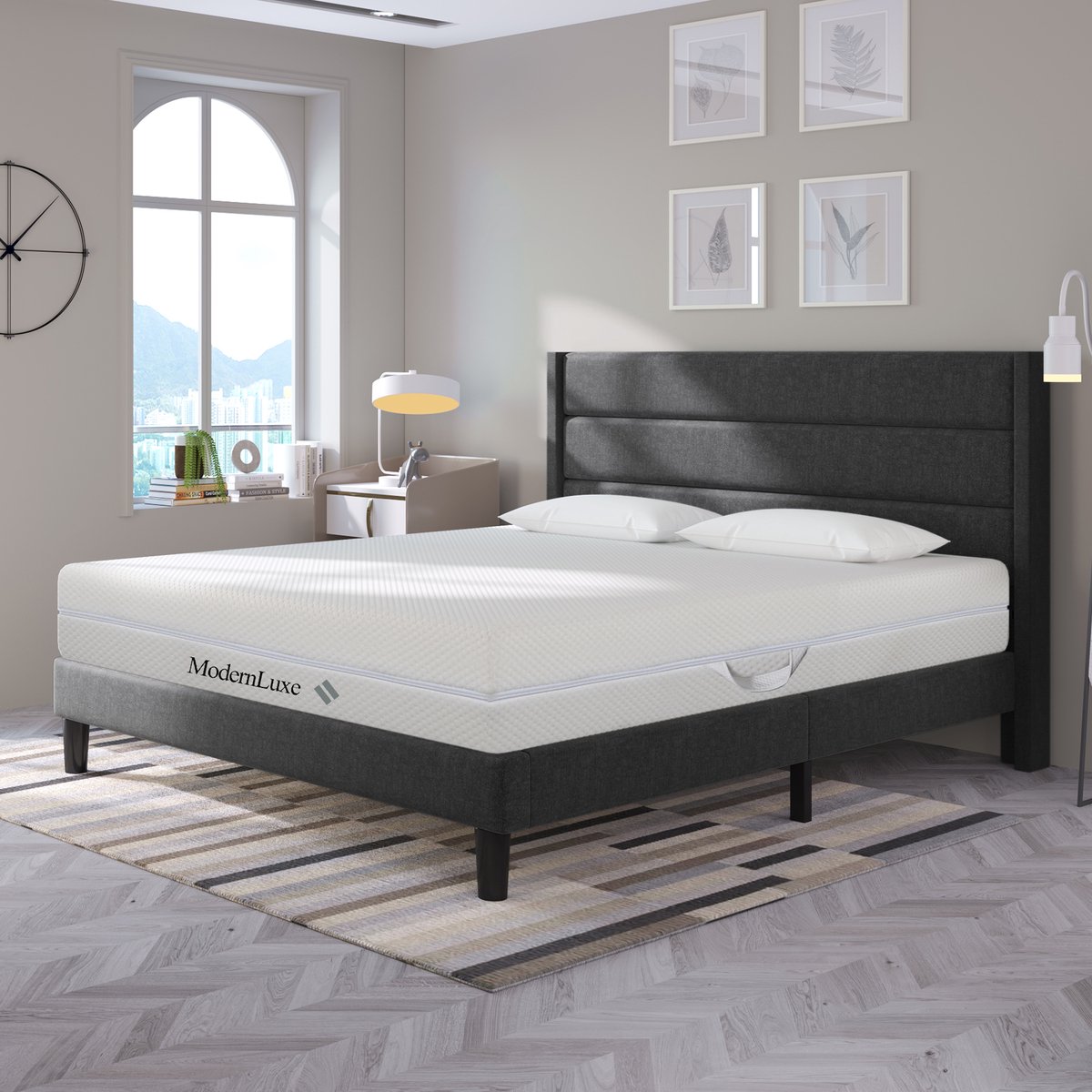 DESMIU Koudschuimmatras 140x200 cm - 7 Zones Ergonomische Ondersteuning - H2 En H3 Wendematras - Afneembare Wasbare Hoes - Wit