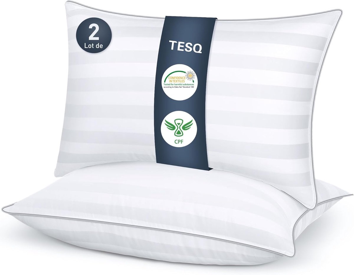 Thijox - Hoofdkussen Set van 2 - 50 x 70 cm - Zacht en Luxe Hotelkwaliteit - Ademend Hypoallergeen - Ideaal voor Zijslapers, Rug- en Buikslapers - Was