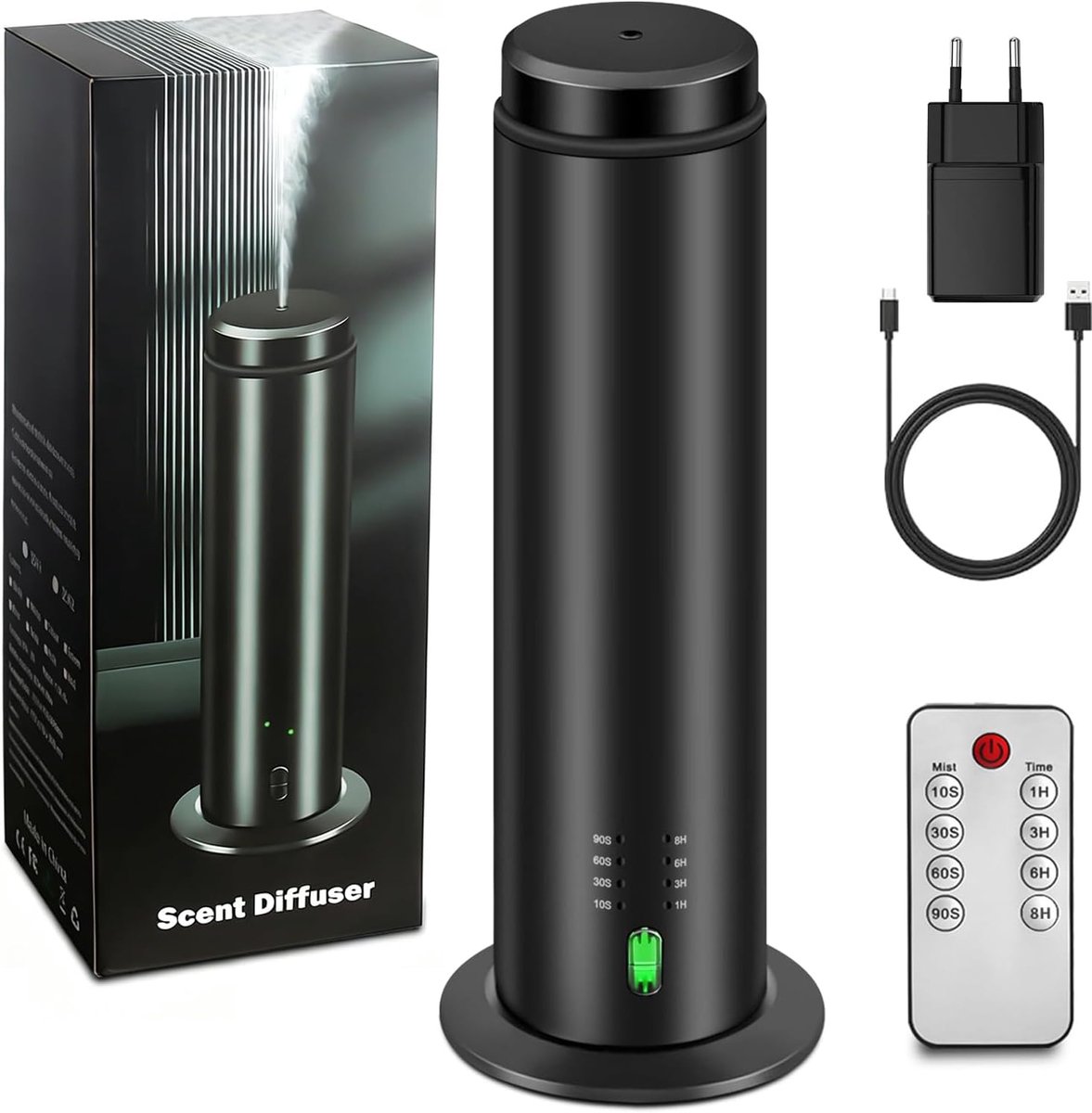 SnelShoppen - Diffuser voor etherische oliën, waterloos, mini-parfum, draagbaar, USB-verstuiver, 200 ml, 3 nevelstanden, voor thuis en kantoor