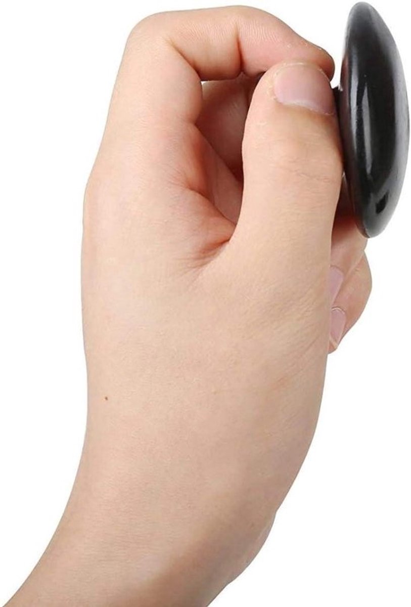massagestenen - warme stenen - lichaam en gezicht - zwart - essentiële massage - spa - massagetherapie - paddenstoelvormige - natuurlijke - gereedschap - geschikt voor - 2-delige set.