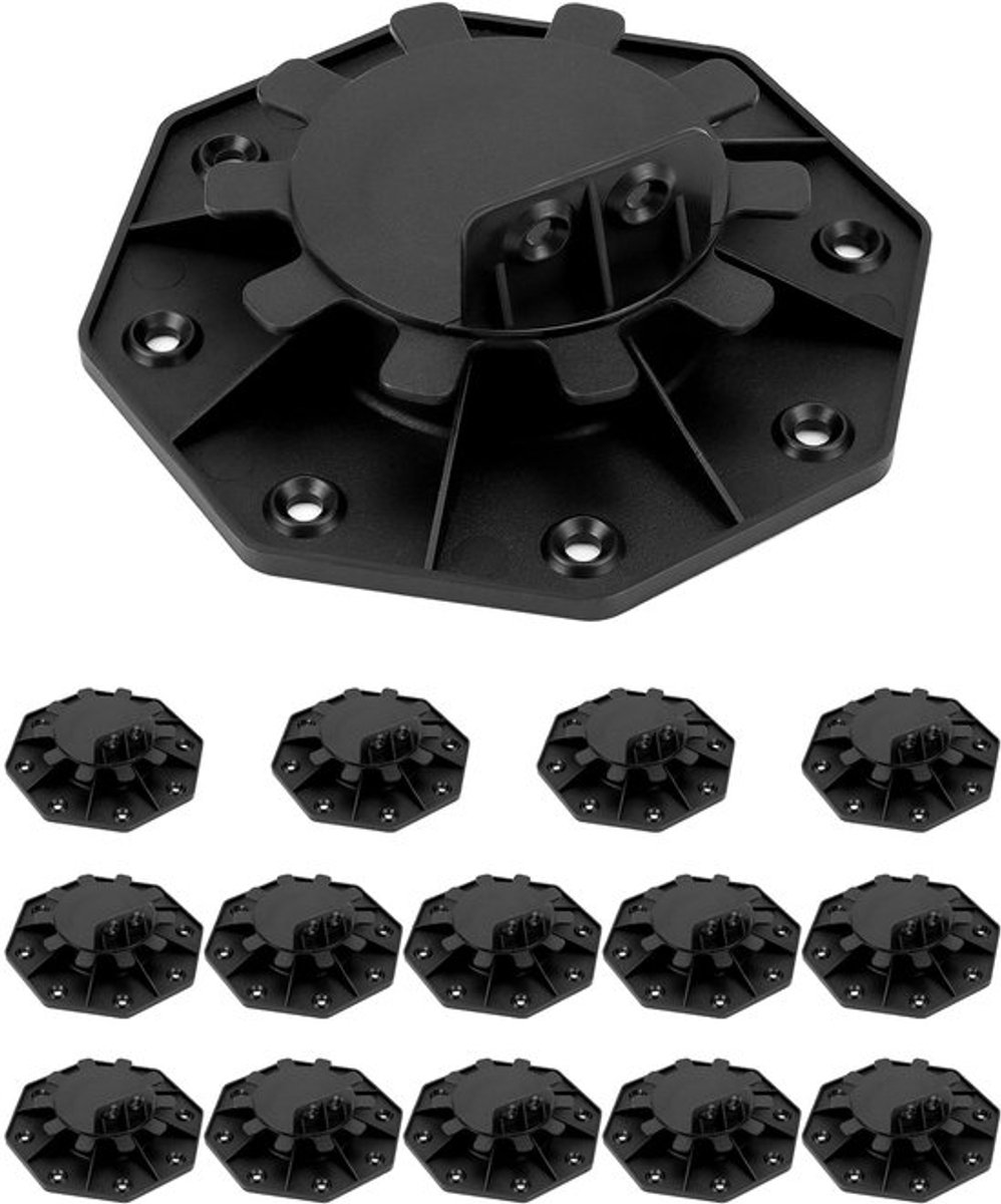 ® Pakket van 15 ladeblokken, in hoogte verstelbaar 30-60 mm voor terrasplaten, geschikt voor terrasplanken van hout, WPC of aluminium