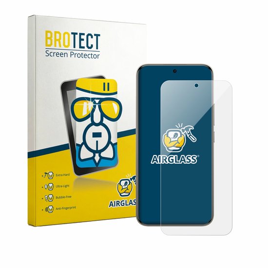 Emballage avec smartphone et verre de protection. Caractéristiques : extra dur, ultra-léger, sans bulles, anti-traces.