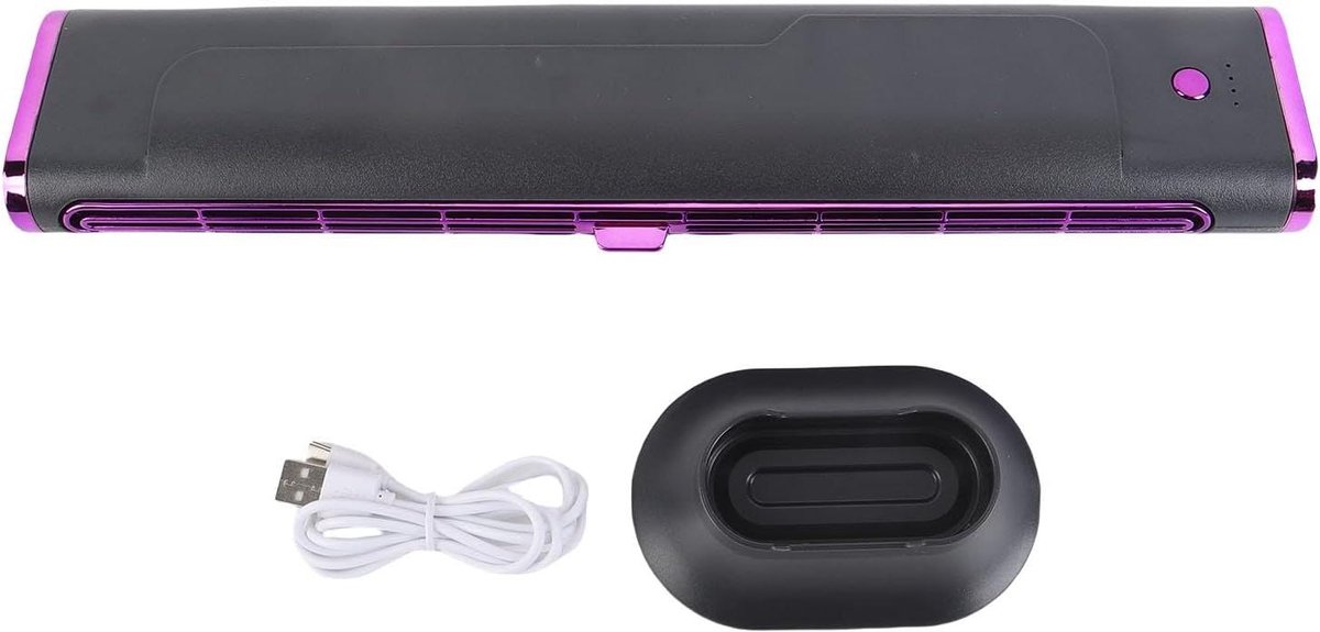 Bladloze Torenventilator - USB Ventilator - Bureau Verkoeling - Ruimtebesparend Ontwerp - 39 cm Hoog - Grijs Paars