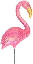 Dierenbeeld flamingo vogel 60 cm tuinbeeld steker - Tuindecoraties - Dierenbeelden