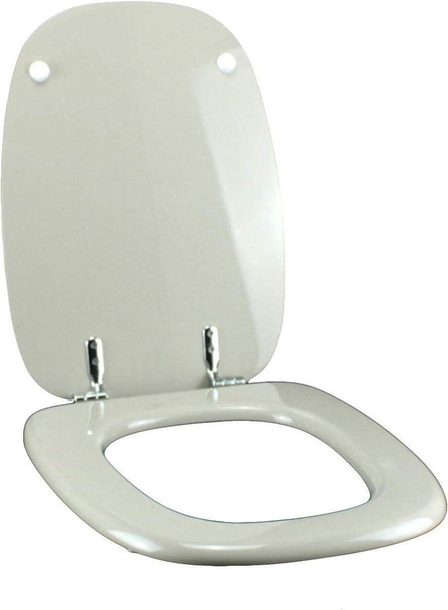 Toiletbril Hout - WC bril - Badkamer Vernieuwen - Gecoat Polyester - Vierkant - Grijs