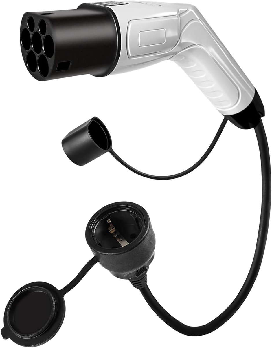 SnelShoppen - Type 2 naar Schuko Adapter 1 Fase 3.5 KW 16 A 70 cm voor Elektrische Auto's en E-Bikes - Laadkabel IEC 62196 Schuko Stekker