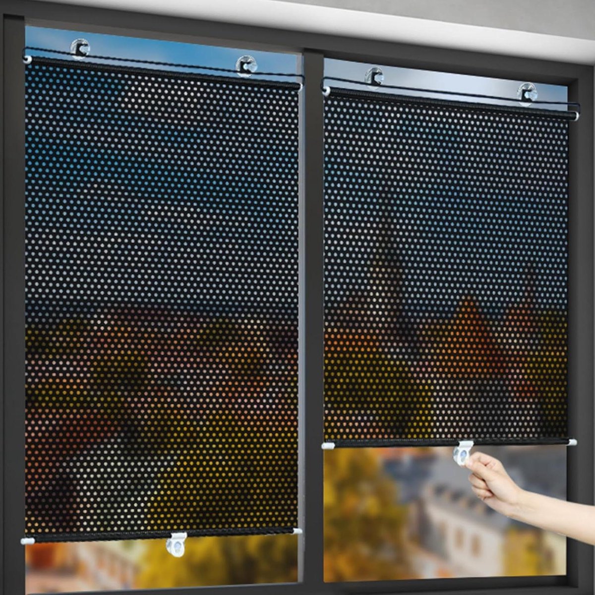 Rolgordijn met Zuignappen - Zonwering Raamdecoratie - Privacy Verduistering - Zonder Boren