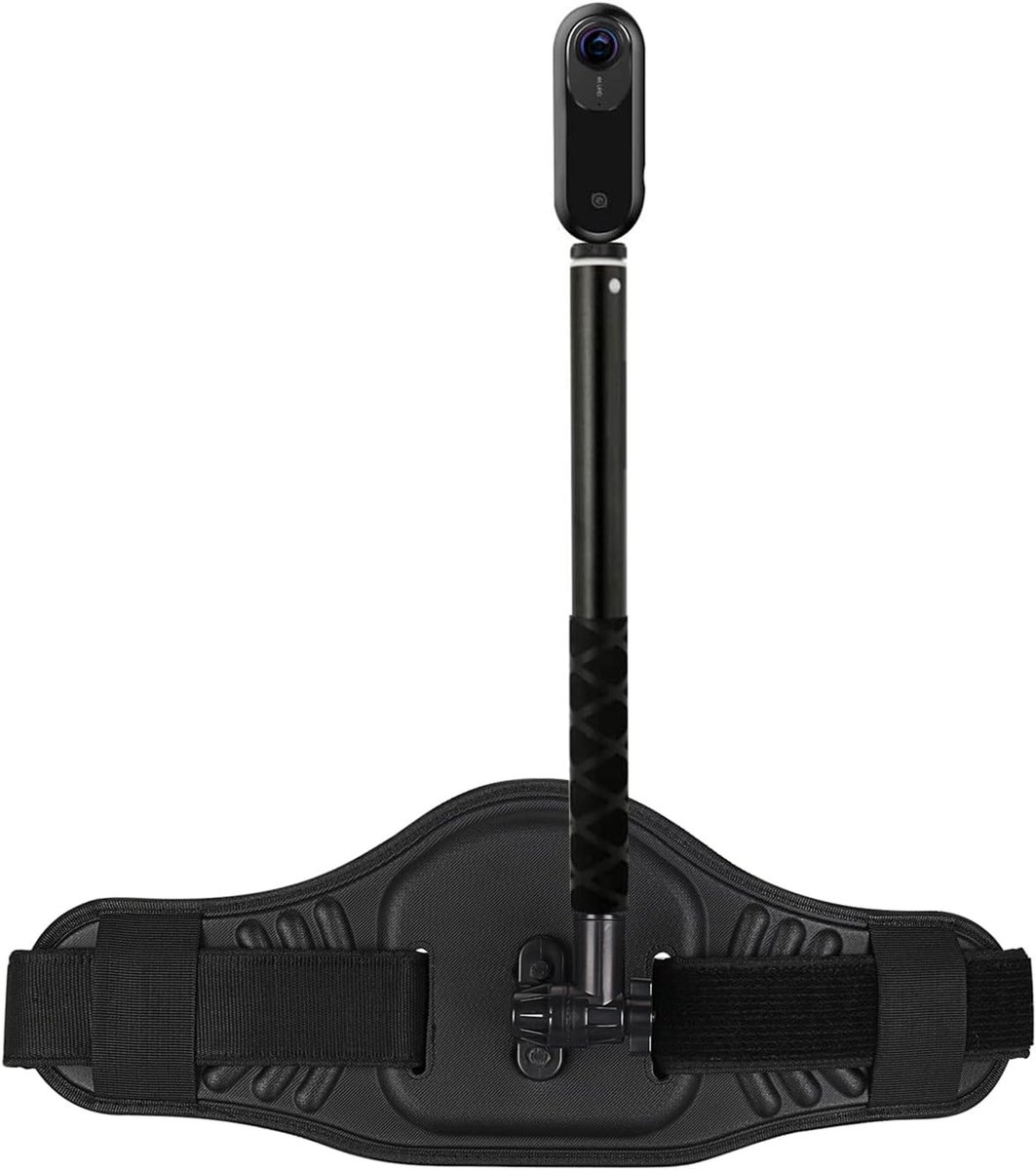 SnelShoppen - Camera Heupriem + 1,2 m Selfie Stick voor GoPro, Insta360, Fusion Actie Camera Outdoor Houder Tailleband Mount Beugel Strap voor Avontur
