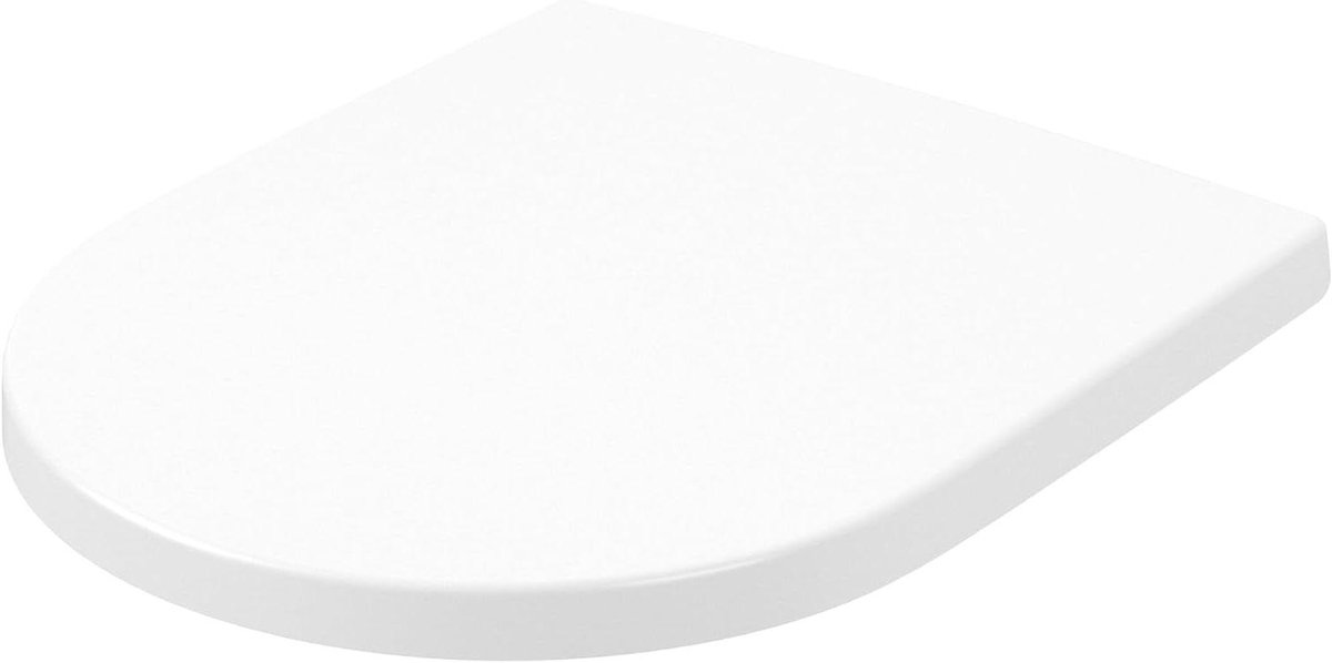Toiletbril - WC Deksel - Badkamer Upgrade - Robuust Duroplast - D-vorm - Stone White Mat