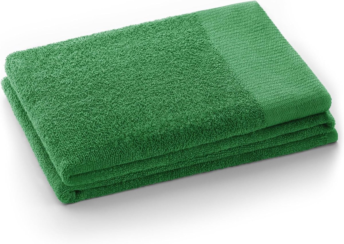 SnelShoppen - Luxe groene handdoek 50x100cm - 100% katoen - Absorberend - Perfect voor sauna, badkamer, gasten of camping