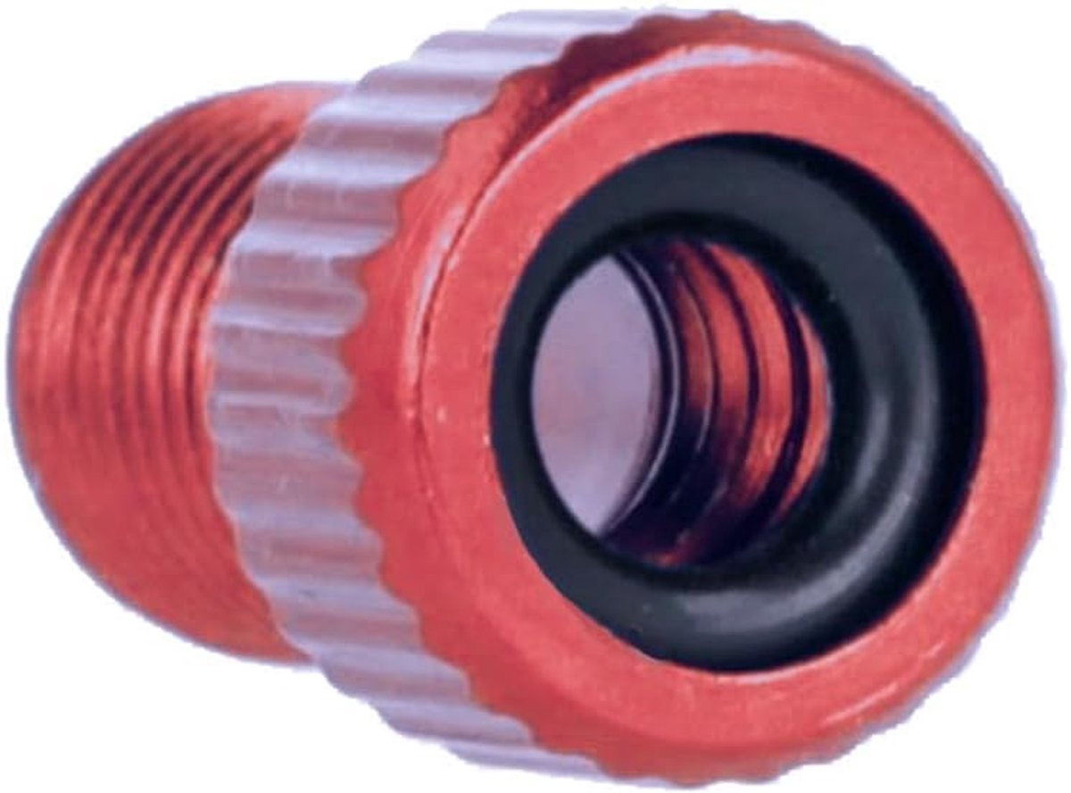 SnelShoppen - Universele Adaptadores Válvulas voor Fietsen - Luchtventiel Adapter - Lichtgewicht Aluminium - Rood - Voor Gasstations en Compressors