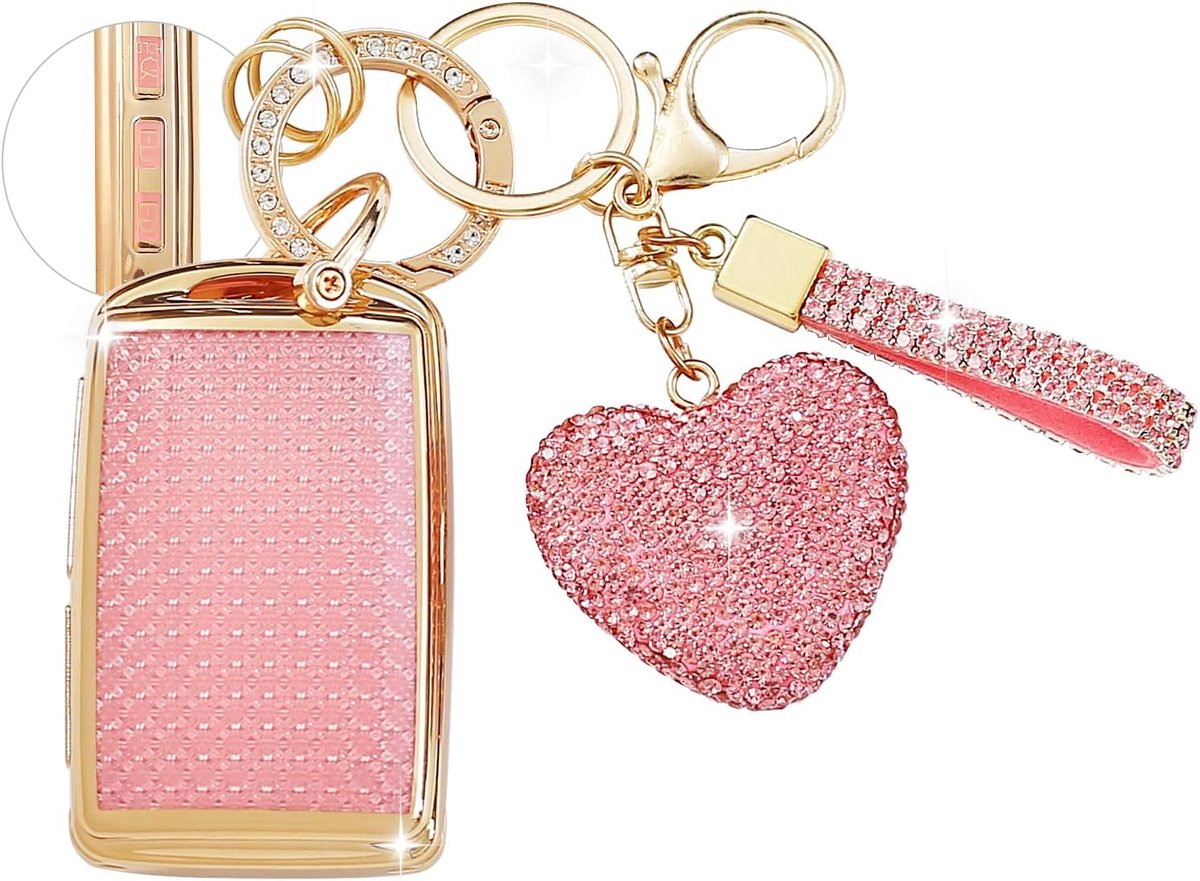 Car Key Case Cover with Diamond Bling Keychain Compatible with Mazda 3 Axela CX-3 CX-30 CX-50 CX-60 CX-90 MX5 CX-5 - ShopVlot