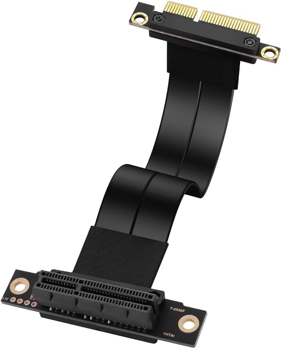 SinLoon PCIe 3.0 X4 Extension Cable 90 Degree PCI-E 4X Male to Female Riser Cable 20CM (90 Degrees) - ShopVlot