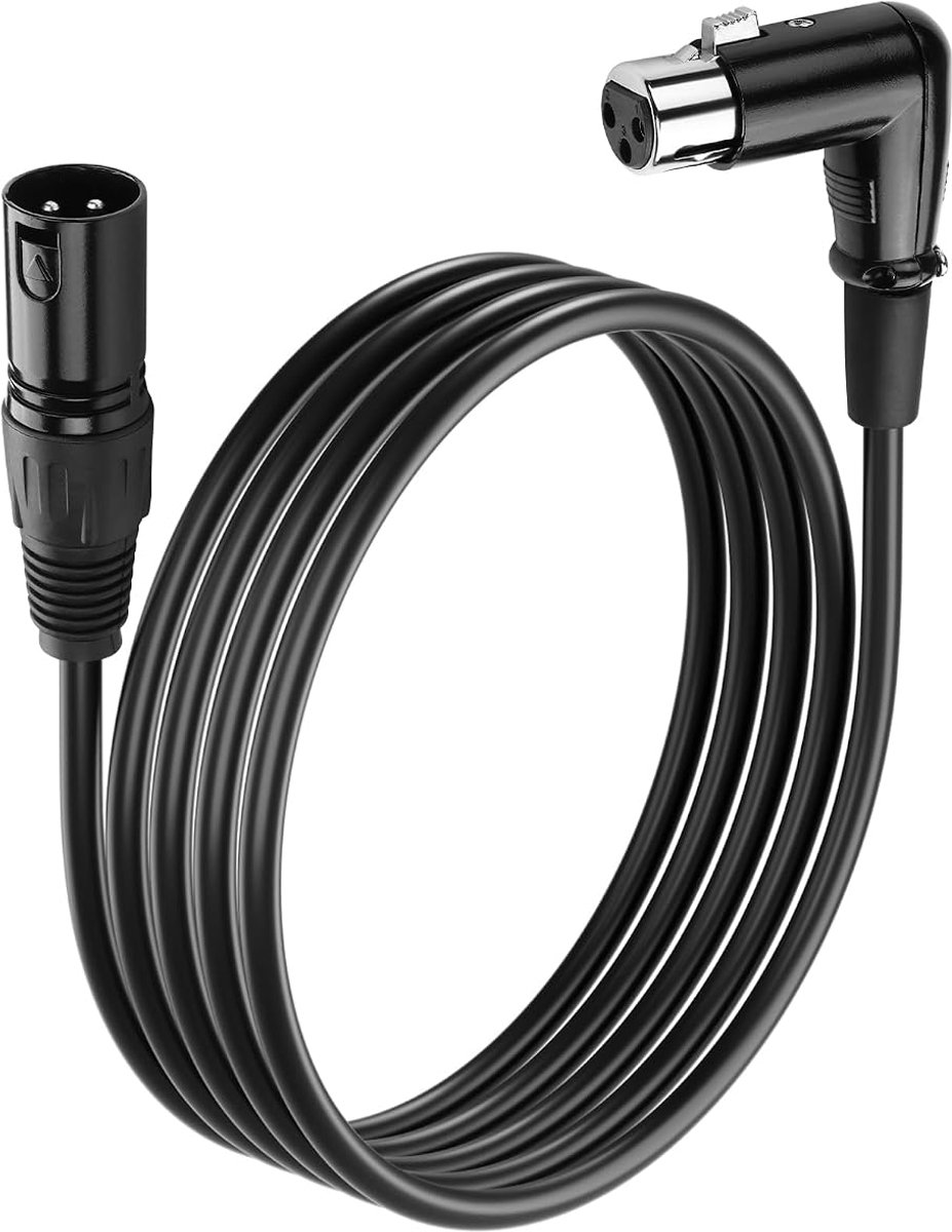 SinLoon 6.5FT XLR Cable 90 Degree 3 Pin XLR Male to Female Balanced Microphone XLR Extension Cable for Studio - ShopVlot