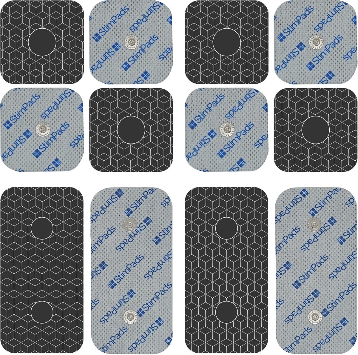 Motron NV Professional Silver EMS Electrodes Compatible with Compex Muscle Stimulators, Pack of 12 with 3.75 mm Easy - ShopVlot