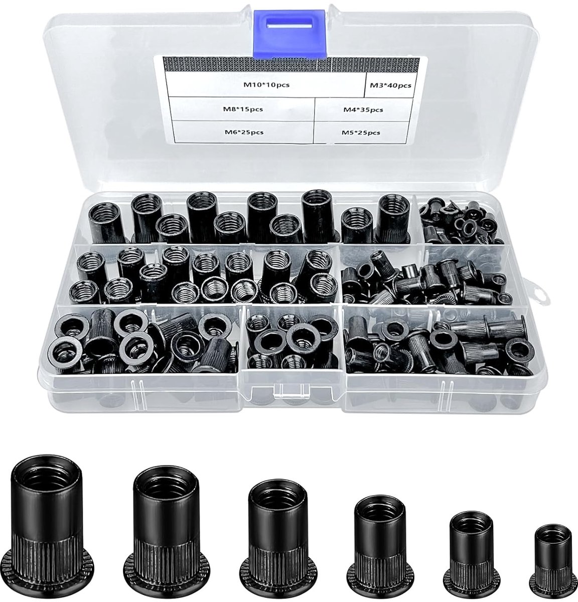 150pcs Rivet Nuts Set M3-M10, Rivet Nuts, Fixing Rivet Nuts - ShopVlot