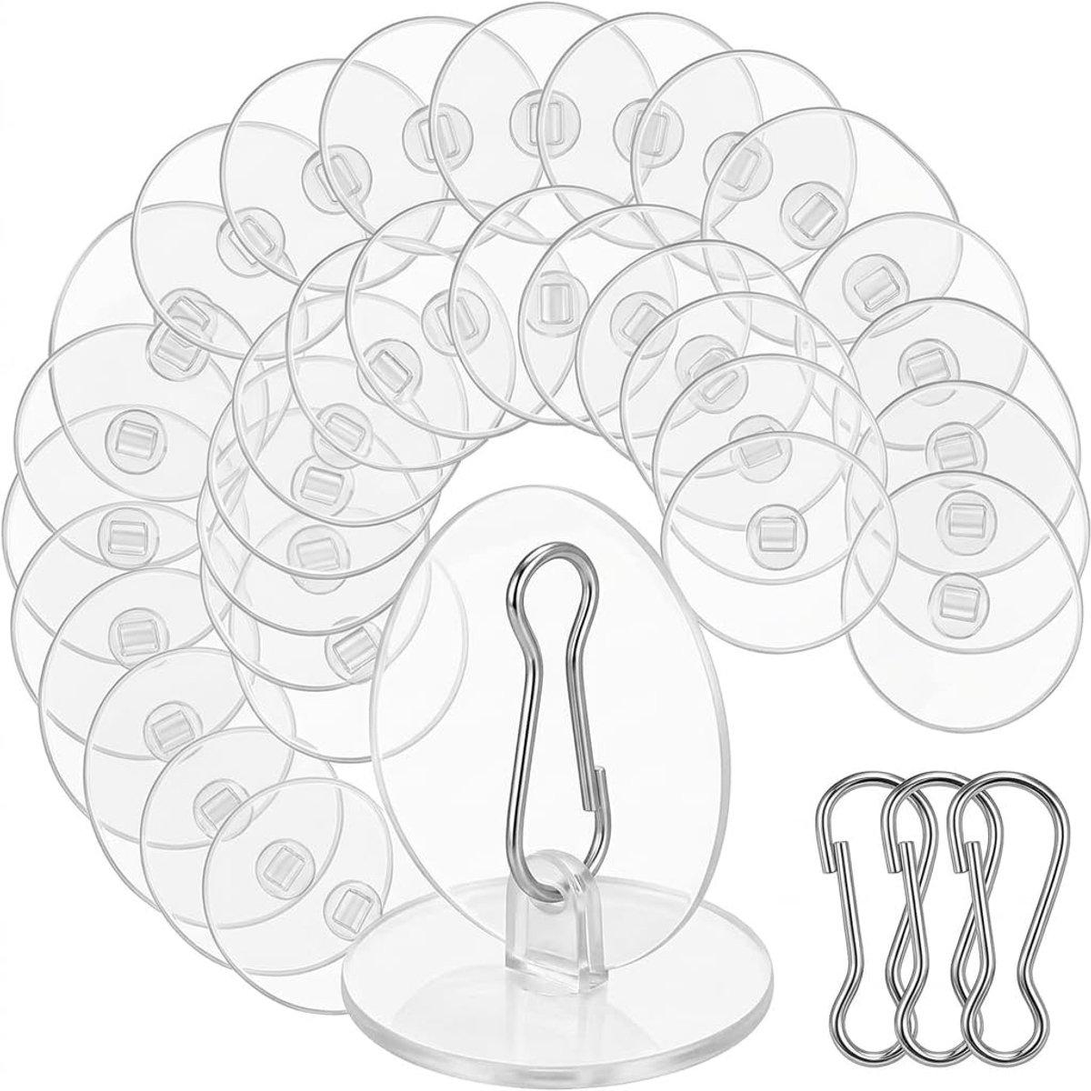 Ceiling hooks zelfklevend 50 stuks - transparant - extra sterk - eenvoudig te installeren voor balkonversiering - ShopVlot
